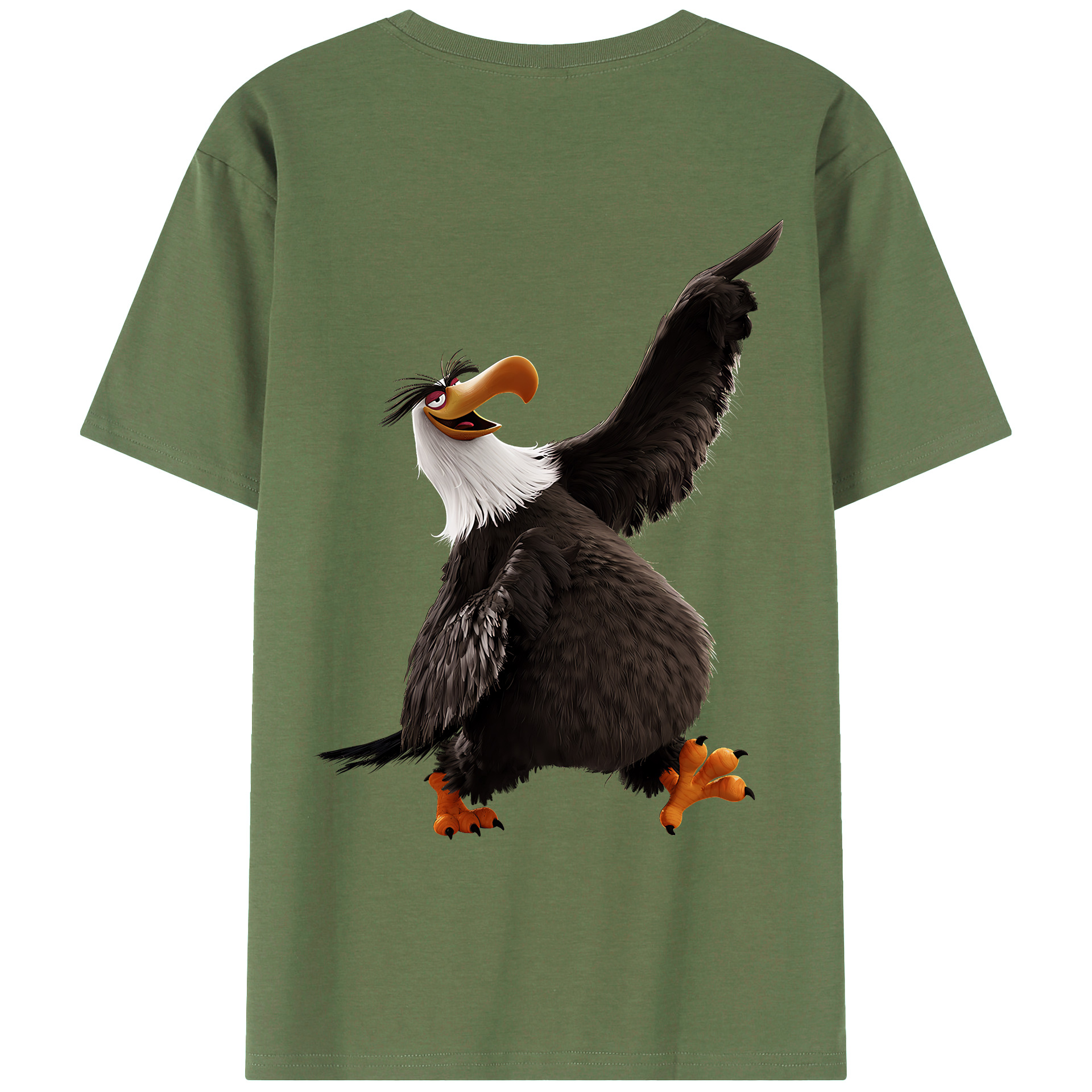 （画像用） Angry Birds アングリーバード 綿100％ メンズ半袖Tシャツ（バックプリント） 通気性